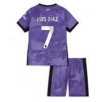 Otroški Nogometni dresi Liverpool Luis Diaz #7 Tretji 2023-24 Kratek Rokav (+ Kratke hlače)